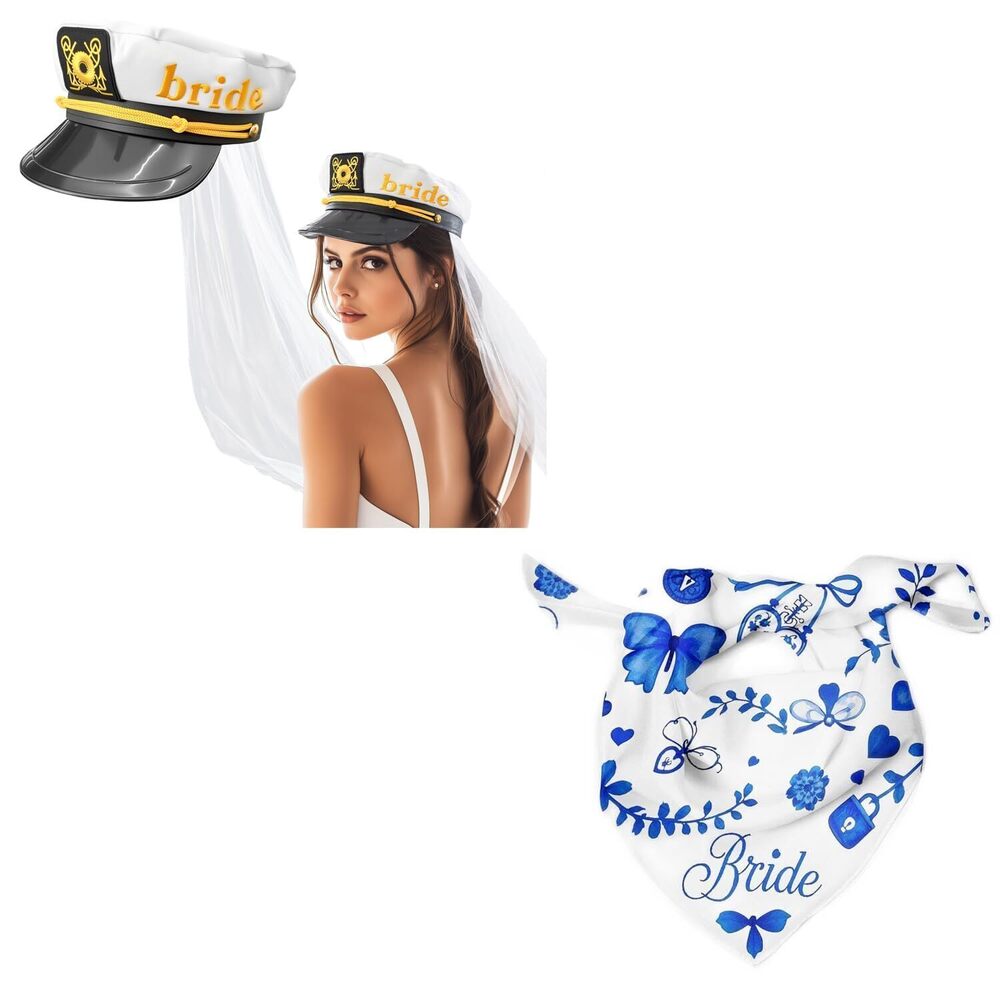 3706 Bridal Celebration Duo - Captain Hat & Something Blue Scarf